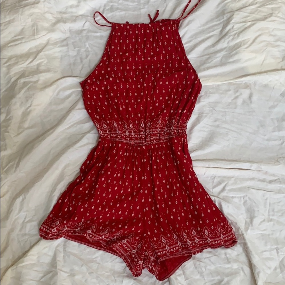 H&M Red handkerchief Coachella romper
